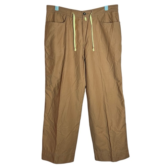 Horny Toad Khaki Tan Cropped Drawstring Cotton Blend Pants, Size 10 - Picture 1 of 14